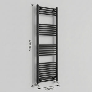 ARKO Black Heated Towel Rail 400x1200mm – Wall Mounted Ladder Radiator
