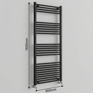 ARKO Black Heated Towel Rail 500x1600mm – Wall Mounted Ladder Radiator