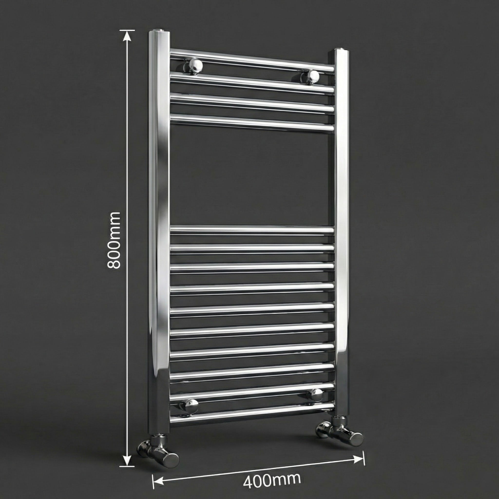ARKO Chrome Heated Towel Rail 400x800mm – Wall Mounted Ladder Radiator