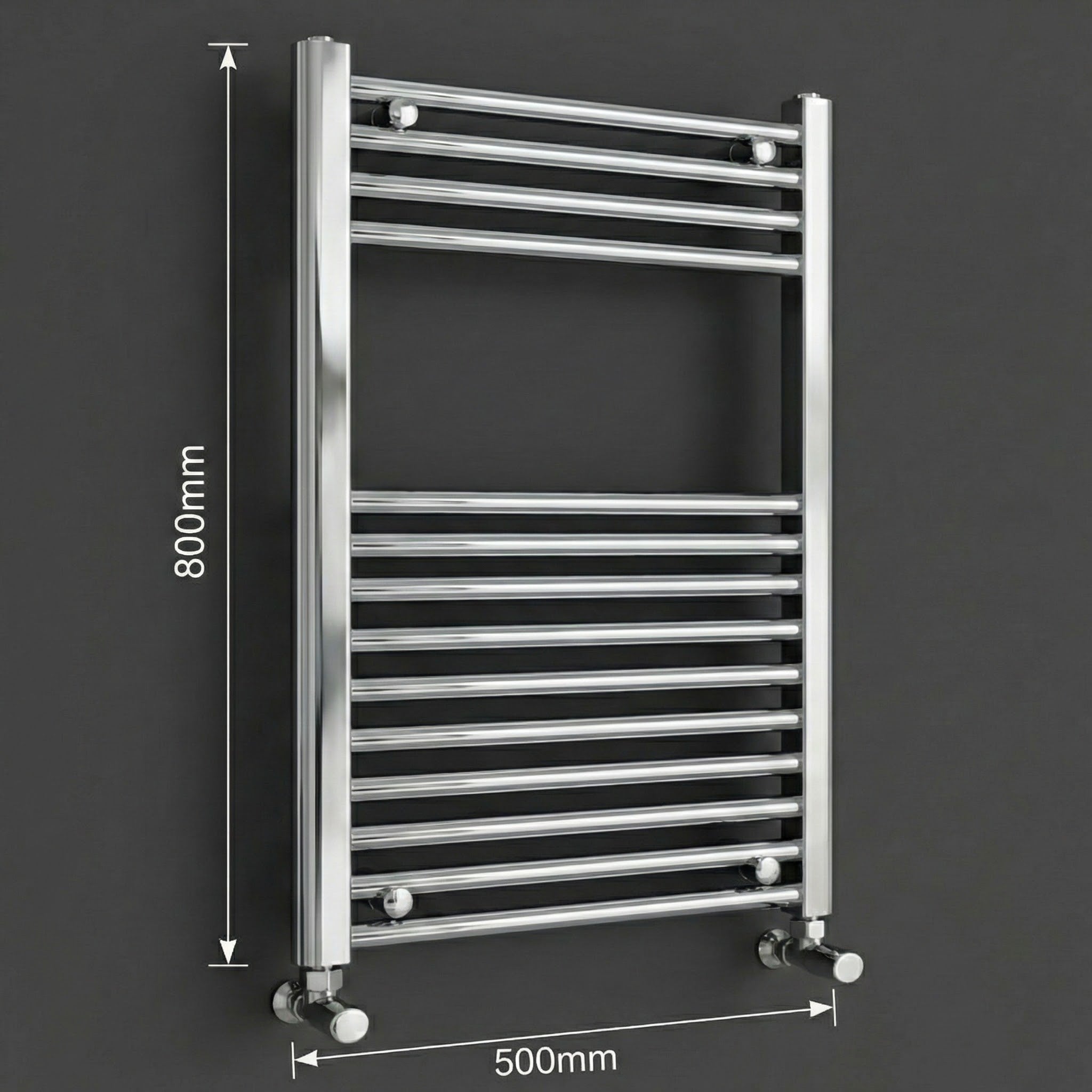 ARKO Chrome Heated Towel Rail 500x800mm – Wall Mounted Ladder Radiator