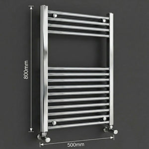 ARKO Chrome Heated Towel Rail 500x800mm – Wall Mounted Ladder Radiator