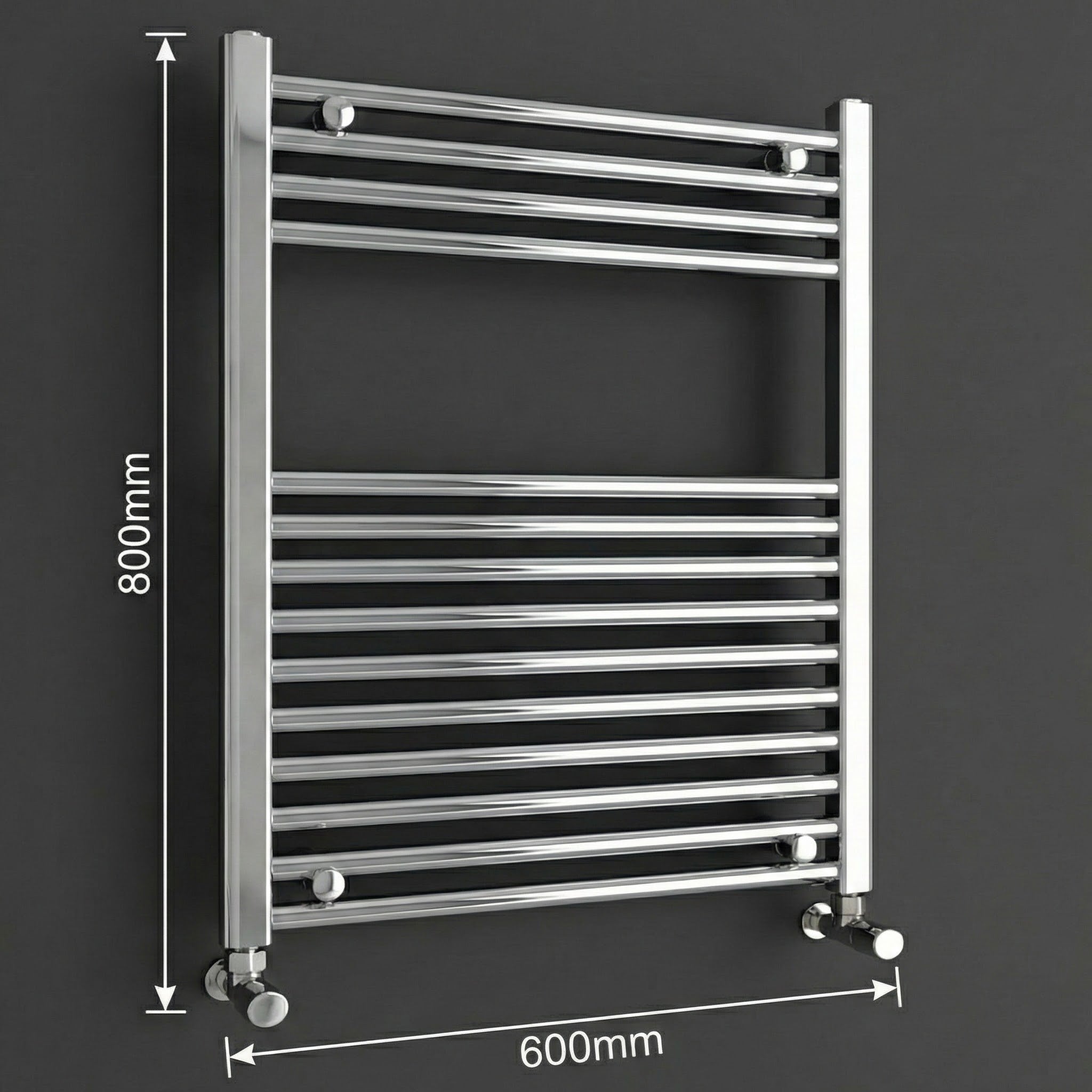 ARKO Chrome Heated Towel Rail 600x800mm – Wall Mounted Ladder Radiator