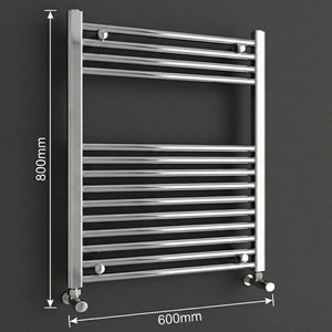 ARKO Chrome Heated Towel Rail 600x800mm – Wall Mounted Ladder Radiator