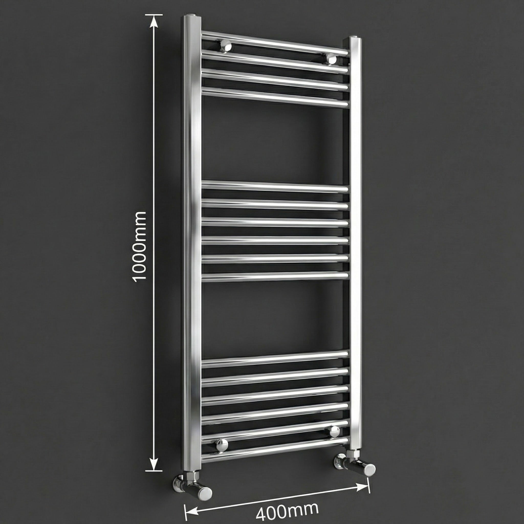 ARKO Chrome Heated Towel Rail 400x1000mm – Wall Mounted Ladder Radiator