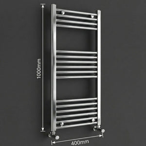 ARKO Chrome Heated Towel Rail 400x1000mm – Wall Mounted Ladder Radiator