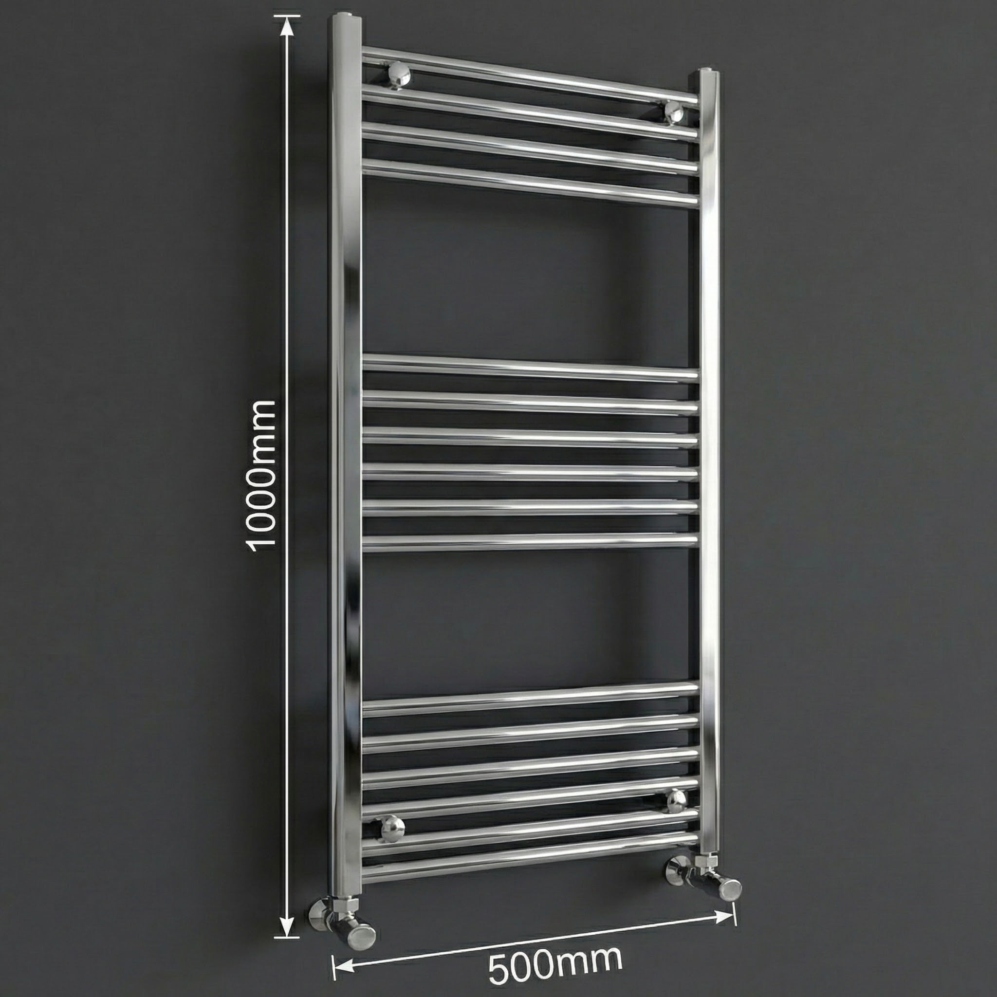 ARKO Chrome Heated Towel Rail 500x1000mm – Wall Mounted Ladder Radiator