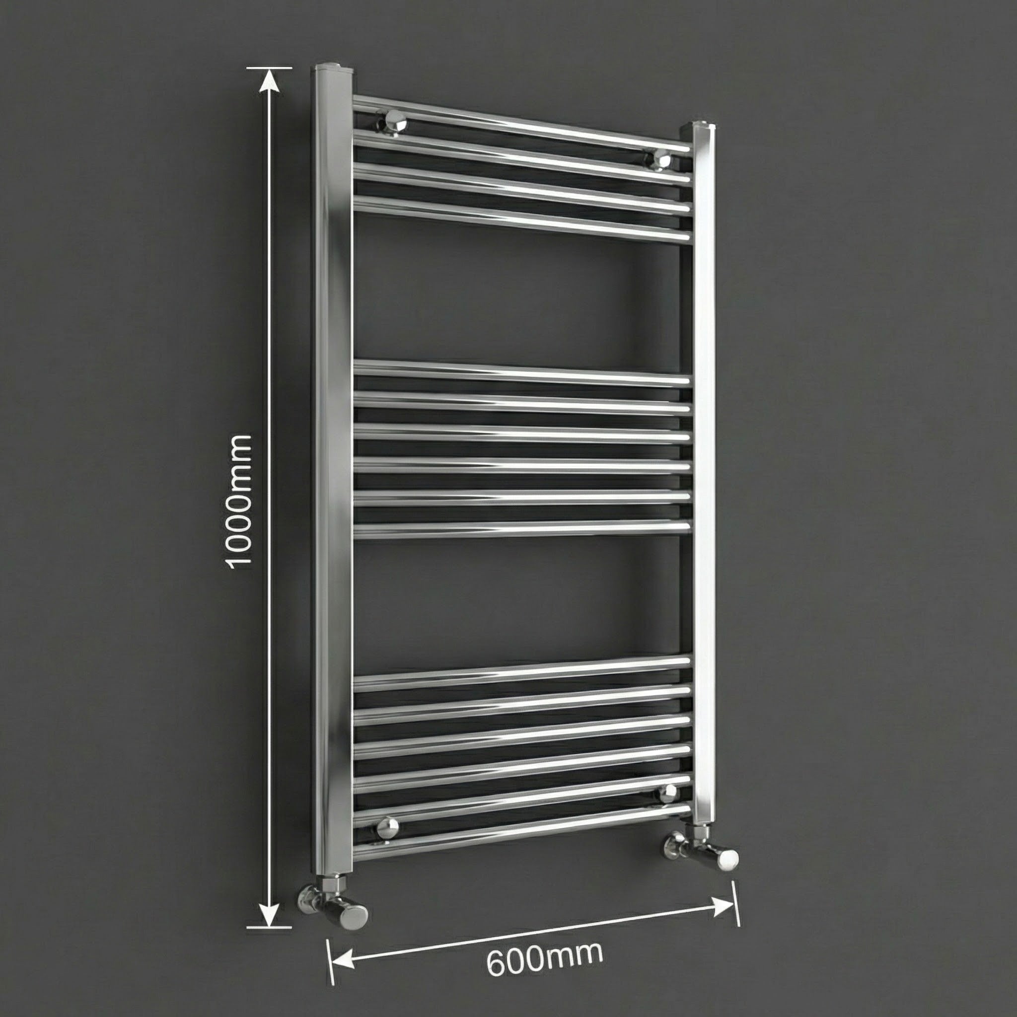 ARKO Chrome Heated Towel Rail 600x1000mm – Wall Mounted Ladder Radiator