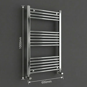 ARKO Chrome Heated Towel Rail 600x1000mm – Wall Mounted Ladder Radiator