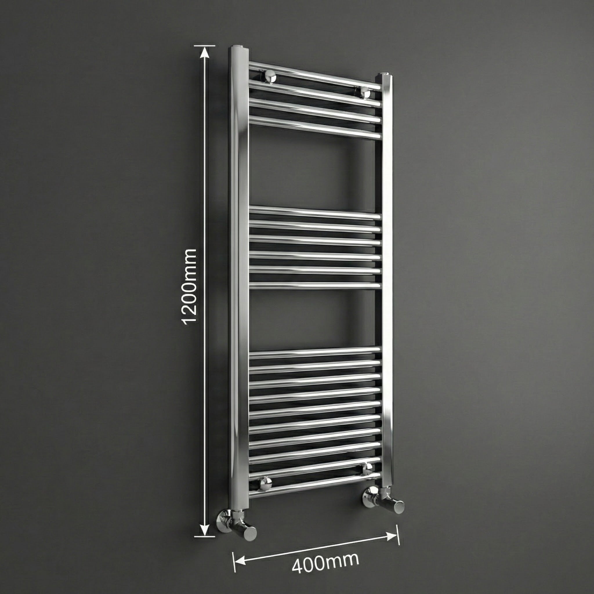 ARKO Chrome Heated Towel Rail 400x1200mm – Wall Mounted Ladder Radiator