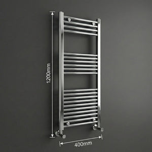 ARKO Chrome Heated Towel Rail 400x1200mm – Wall Mounted Ladder Radiator