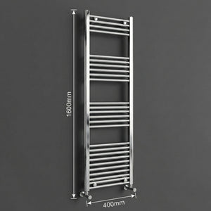ARKO Chrome Heated Towel Rail 400x1600mm – Wall Mounted Ladder Radiator
