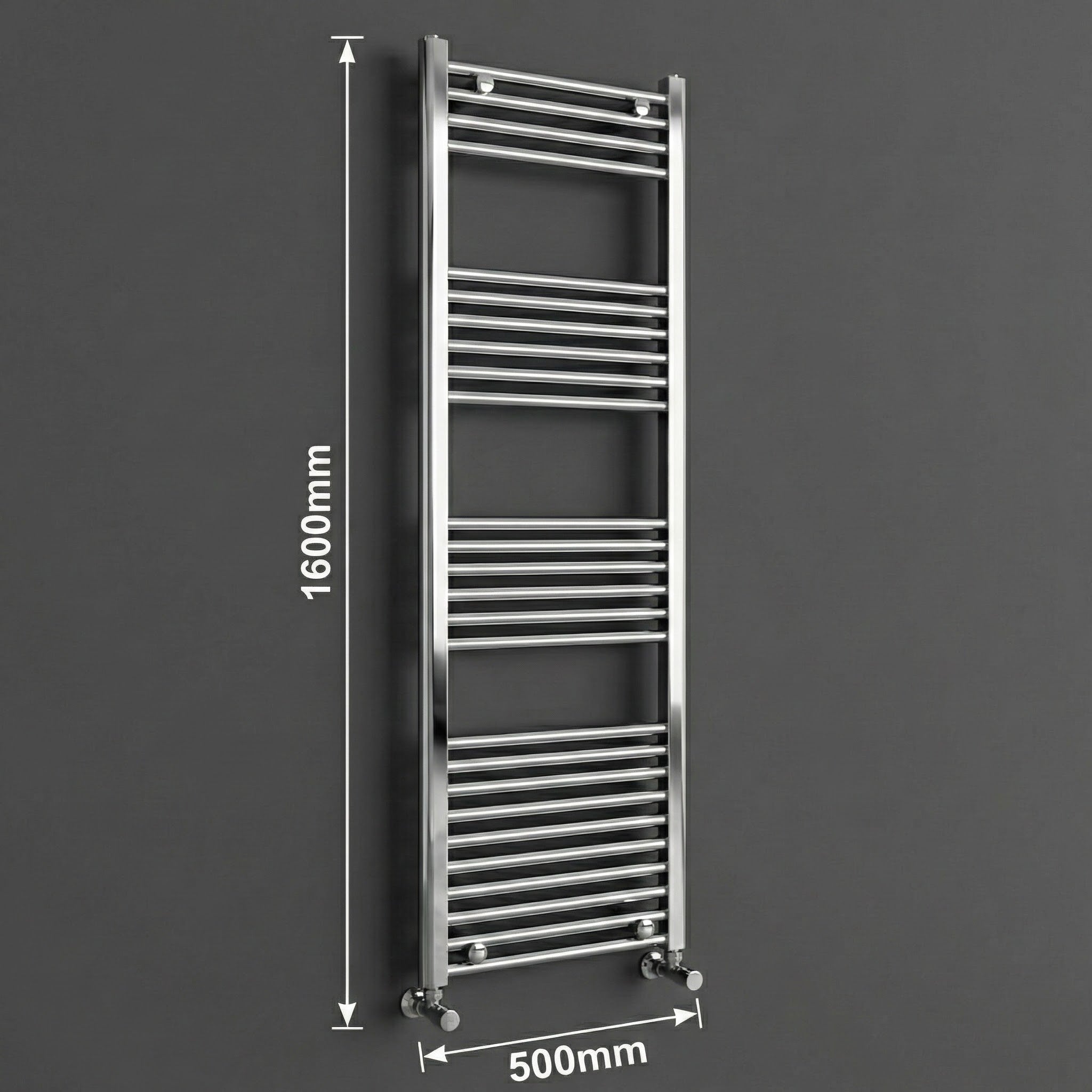 ARKO Chrome Heated Towel Rail 500x1600mm – Wall Mounted Ladder Radiator