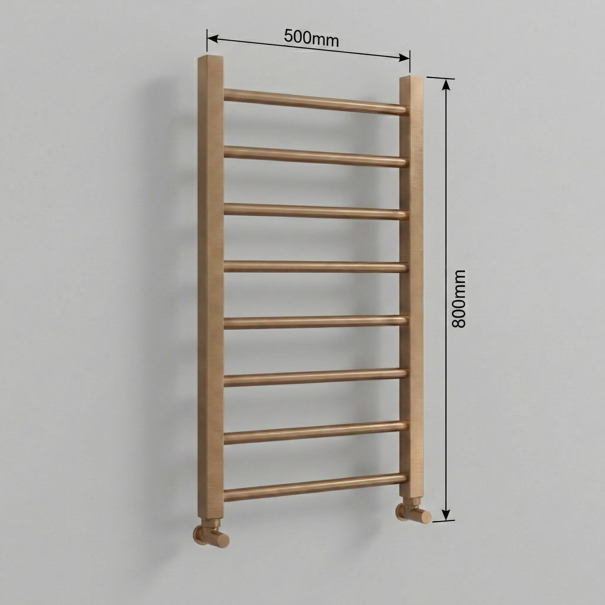 Arko Heated Towel Rail –Bronze– 500 x 800mm – Straight Bars