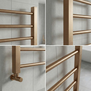 Arko Heated Towel Rail –Bronze– 500 x 800mm – Straight Bars