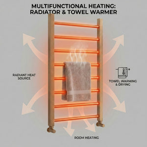 Arko Heated Towel Rail –Bronze– 500 x 800mm – Straight Bars