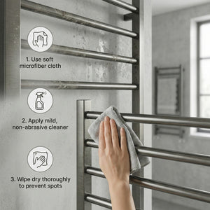 Arko Heated Towel Rail -Gumental– 500 x 1200mm – Straight Bars
