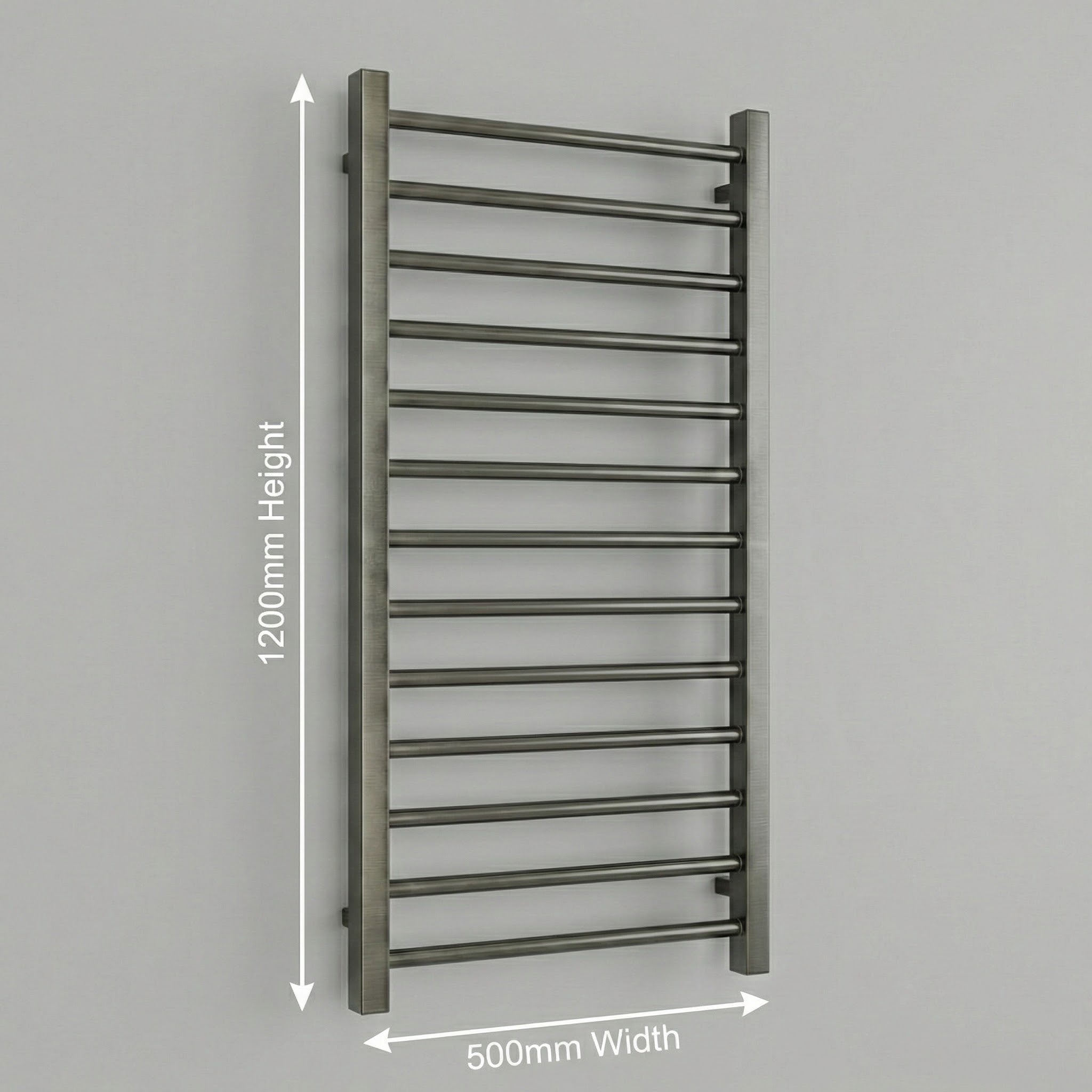 Arko Heated Towel Rail -Gumental– 500 x 1200mm – Straight Bars