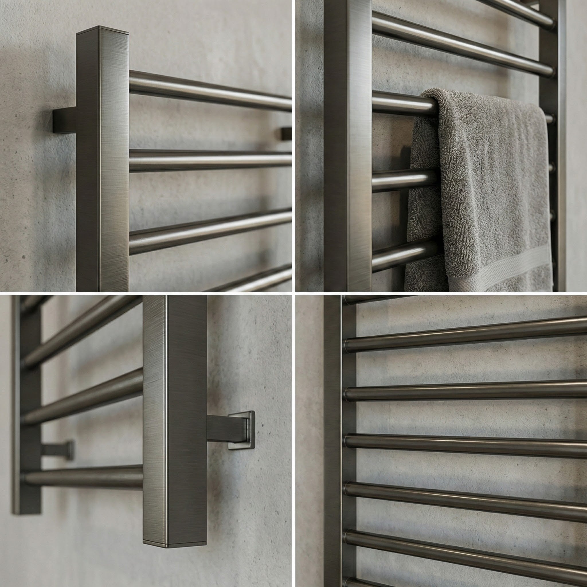 Arko Heated Towel Rail -Gumental– 500 x 1200mm – Straight Bars