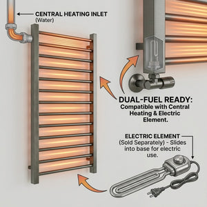 Arko Heated Towel Rail -Gumental– 500 x 1200mm – Straight Bars