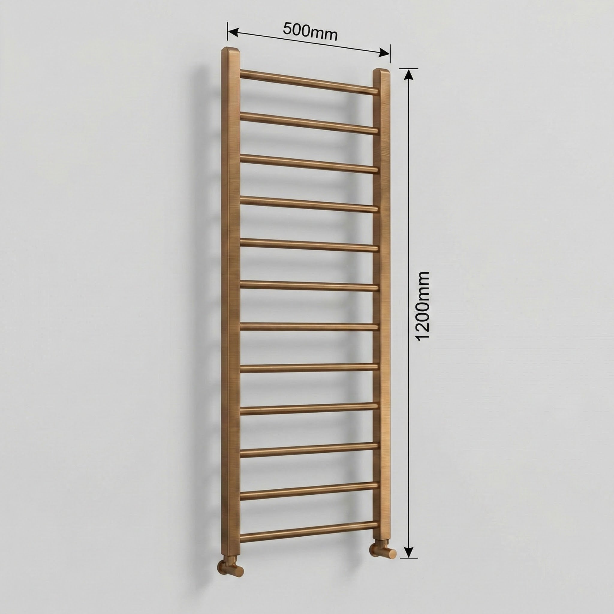 Arko Heated Towel Rail –Bronze– 500 x 1200mm – Straight Bars