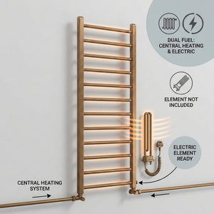 Arko Heated Towel Rail –Bronze– 500 x 1200mm – Straight Bars