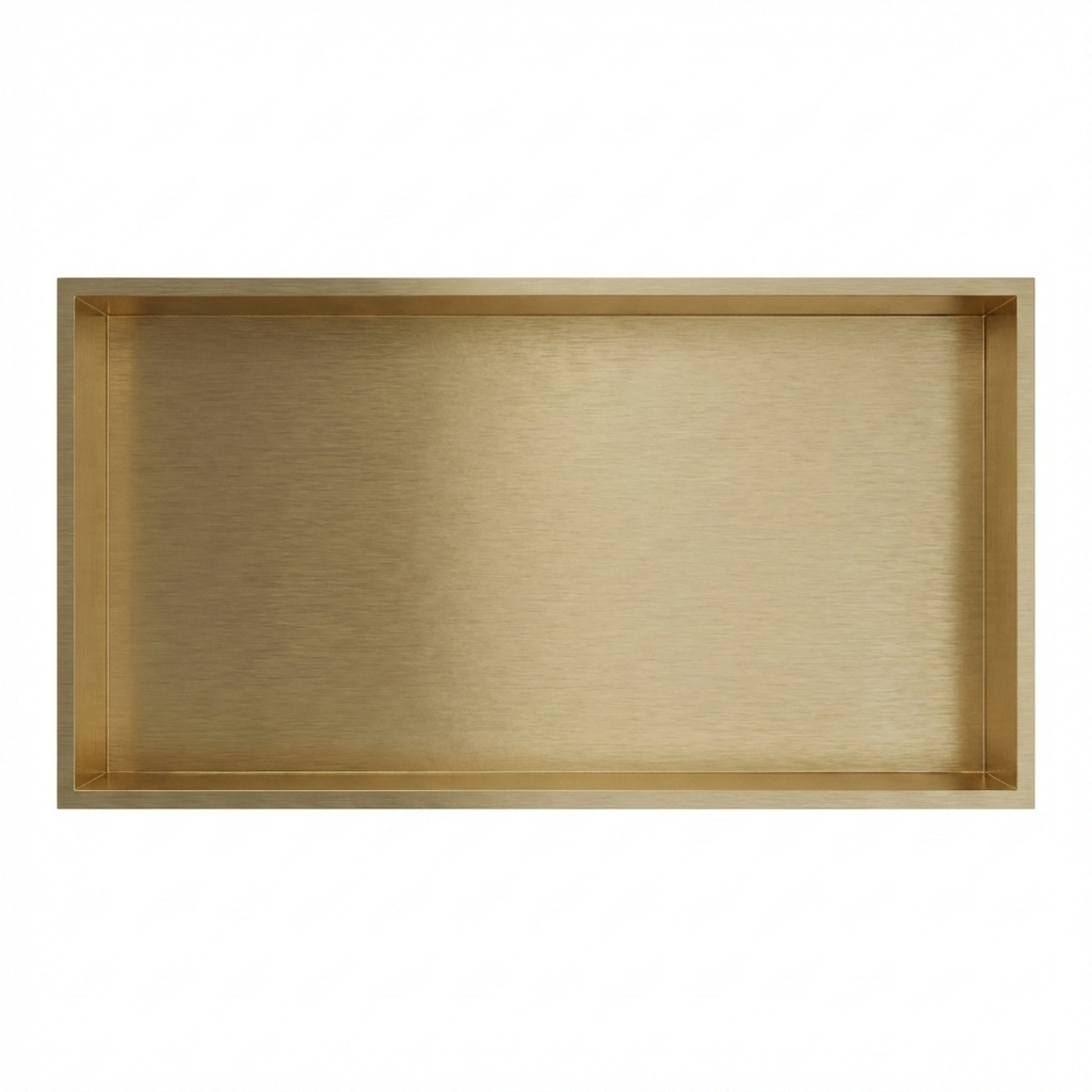ARKO Stainless Steel Shower Niche Wall Insert, Bathroom Shower Storage Shelf, Brass