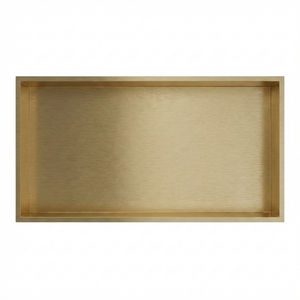 ARKO Stainless Steel Shower Niche Wall Insert, Bathroom Shower Storage Shelf, Brass