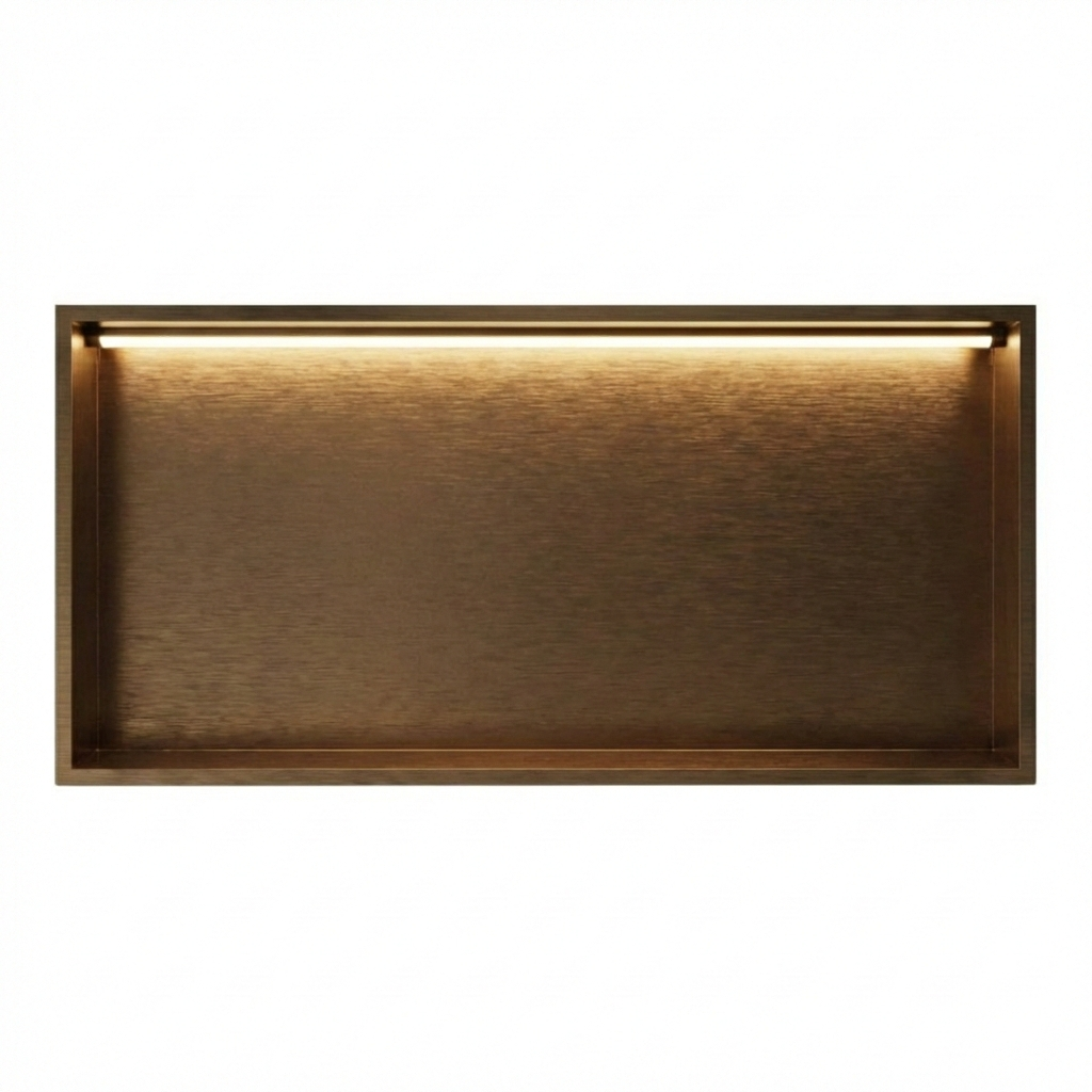 ARKO Shower Niche with LED Light Wall Insert, Bathroom Shower Storage Shelf, Bronze