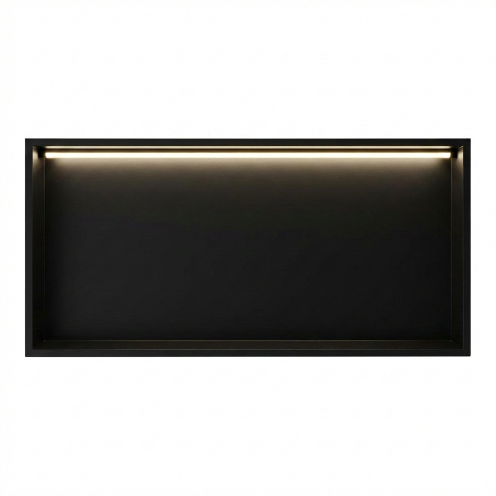 ARKO Shower Niche with LED Light Wall Insert, Bathroom Shower Storage Shelf, Black