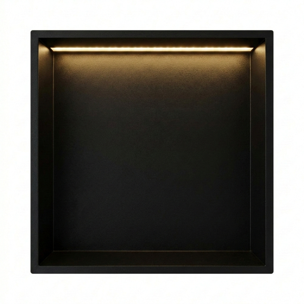 ARKO Shower Niche with LED Light Wall Insert, Bathroom Shower Storage Shelf, BLACK