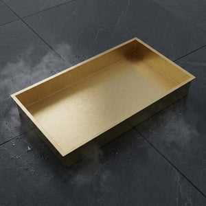 ARKO Stainless Steel Shower Niche Wall Insert, Bathroom Shower Storage Shelf, Brass