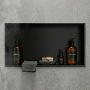 ARKO Stainless Steel Shower Niche Wall Insert, Bathroom Shower Storage Shelf, Black
