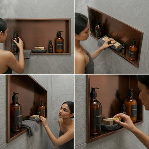 ARKO Stainless Steel Shower Niche Wall Insert, Bathroom Shower Storage Shelf, Bronze