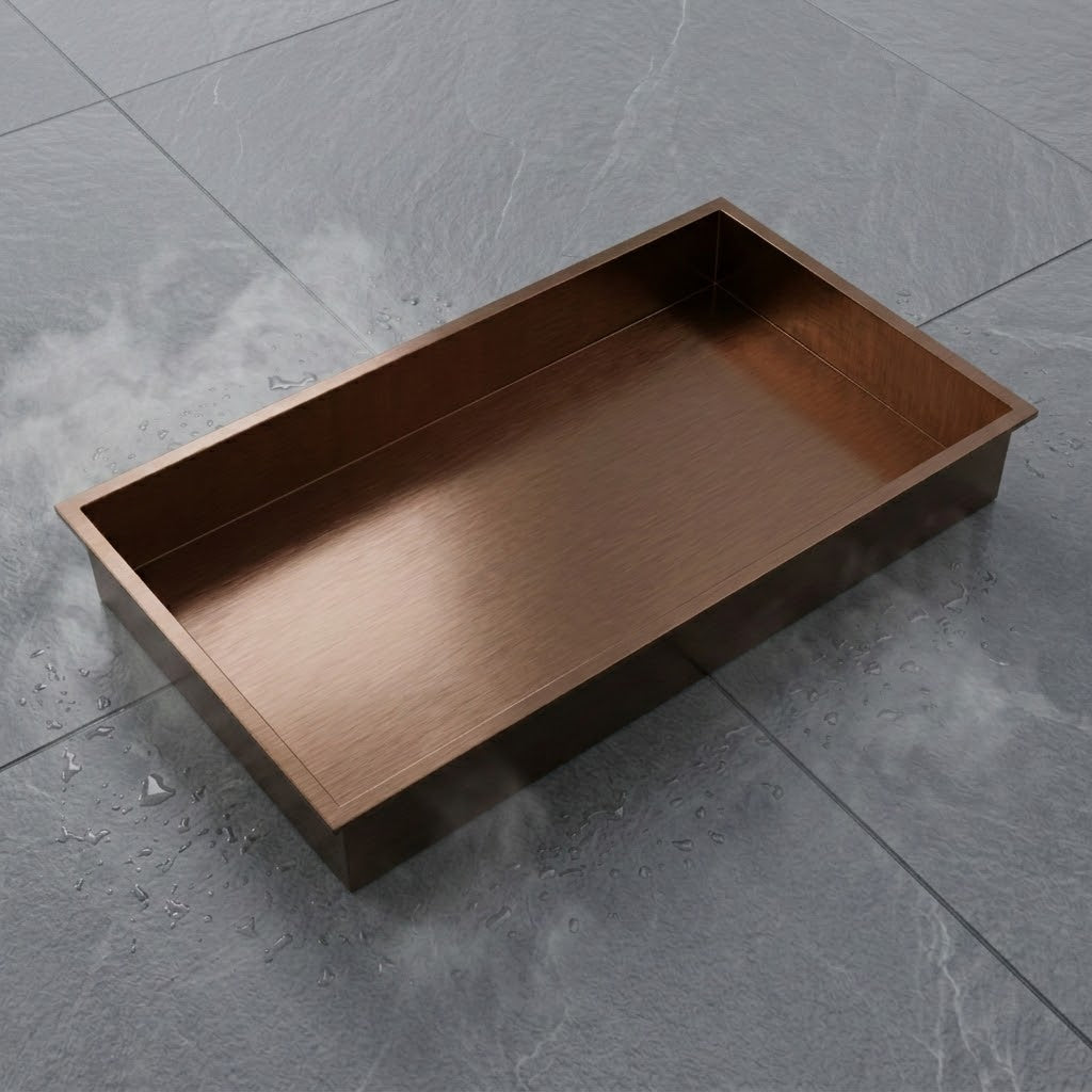 ARKO Stainless Steel Shower Niche Wall Insert, Bathroom Shower Storage Shelf, Bronze