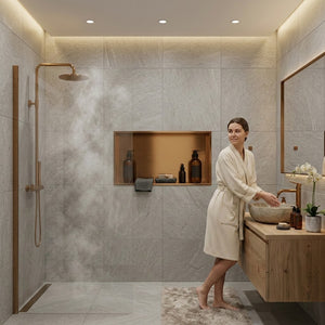 ARKO Stainless Steel Shower Niche Wall Insert, Bathroom Shower Storage Shelf, Bronze