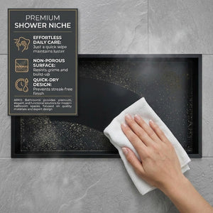 ARKO Stainless Steel Shower Niche Wall Insert, Bathroom Shower Storage Shelf, Black
