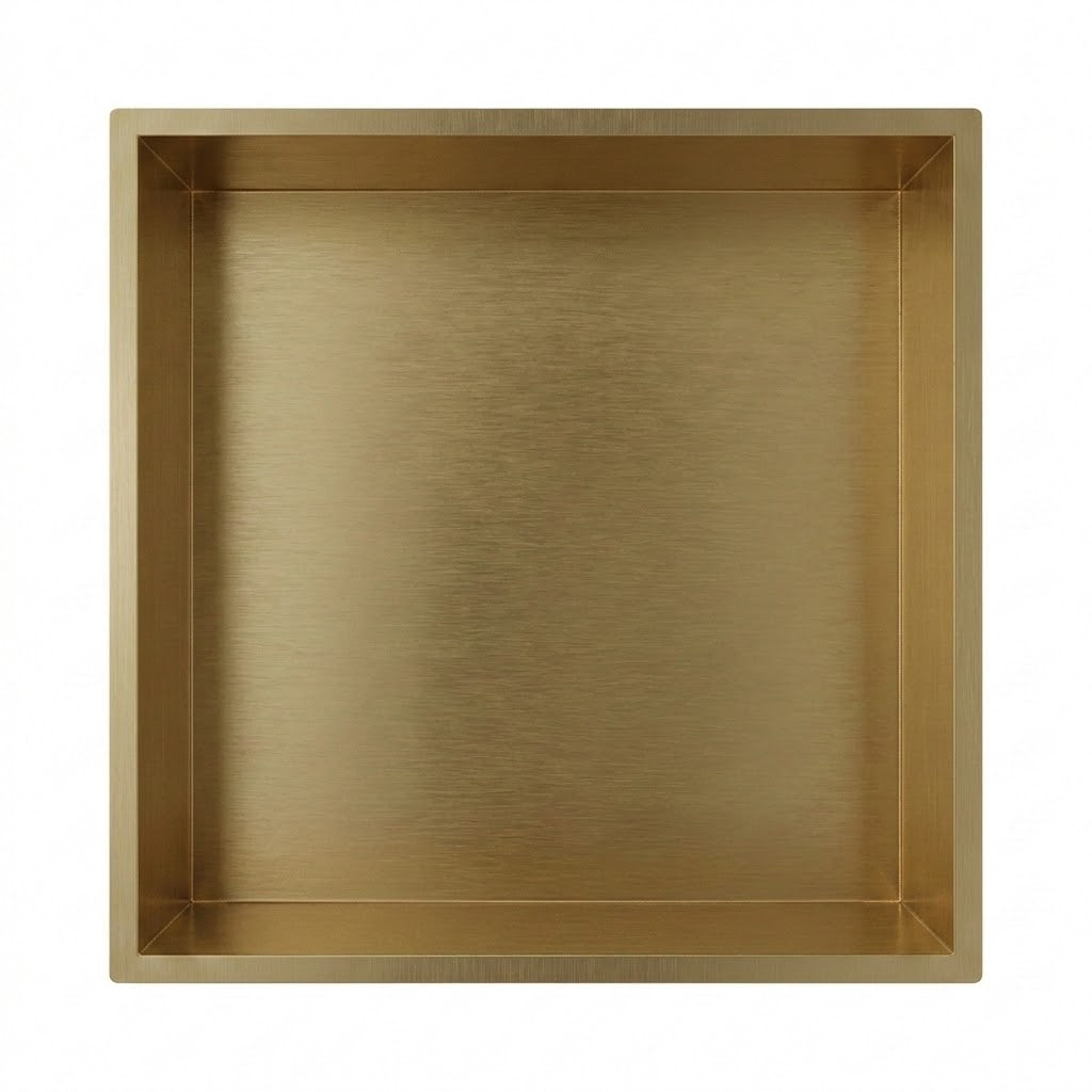 ARKO Stainless Steel Shower Niche Wall Insert, Bathroom Shower Storage Shelf, Brass