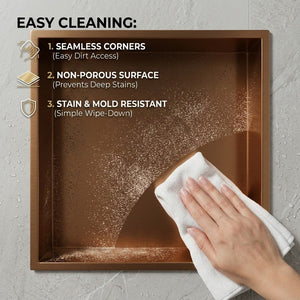 ARKO Stainless Steel Shower Niche Wall Insert, Bathroom Shower Storage Shelf, Bronze