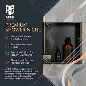 ARKO Shower Niche Wall Insert, Bathroom Shower Storage Shelf, Black