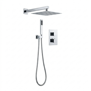 ARKO 2-Way Square Concealed Thermostatic Mixer Shower Dual Dial, Twin Head – Chrome