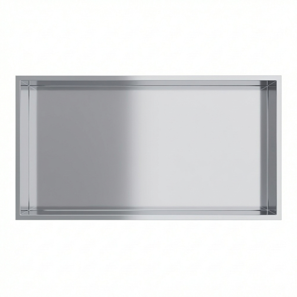 ARKO Stainless Steel Shower Without Led Niche Wall Insert, Bathroom Shower Storage Shelf, Chrome