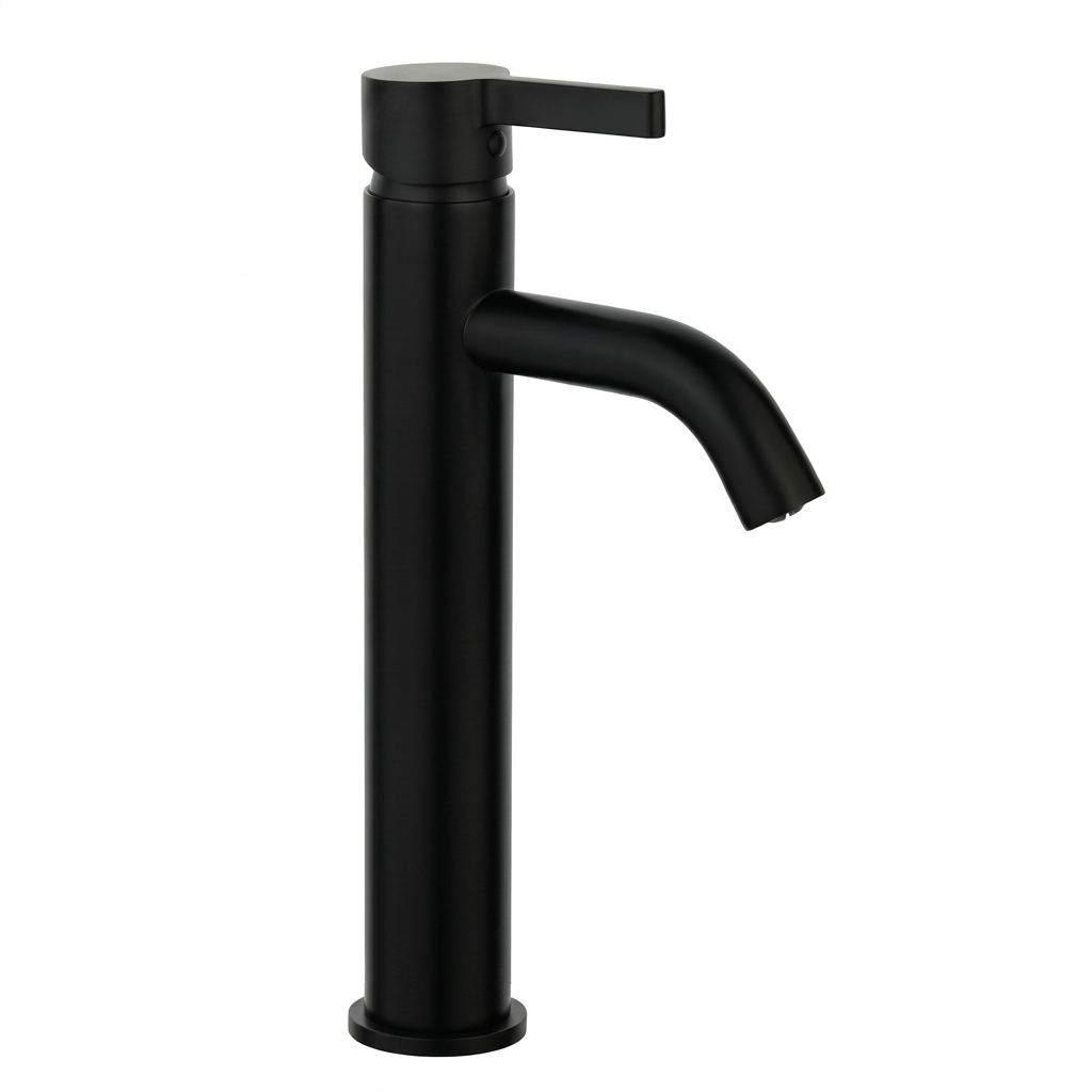 Arlo Round Tall Basin Mixer Tap Black