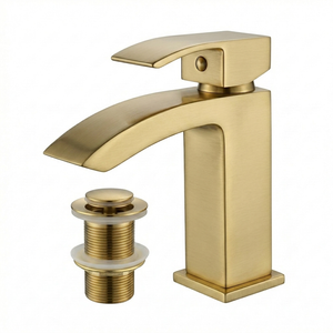 Vista Brass Square Basin Mixer Tap Brass