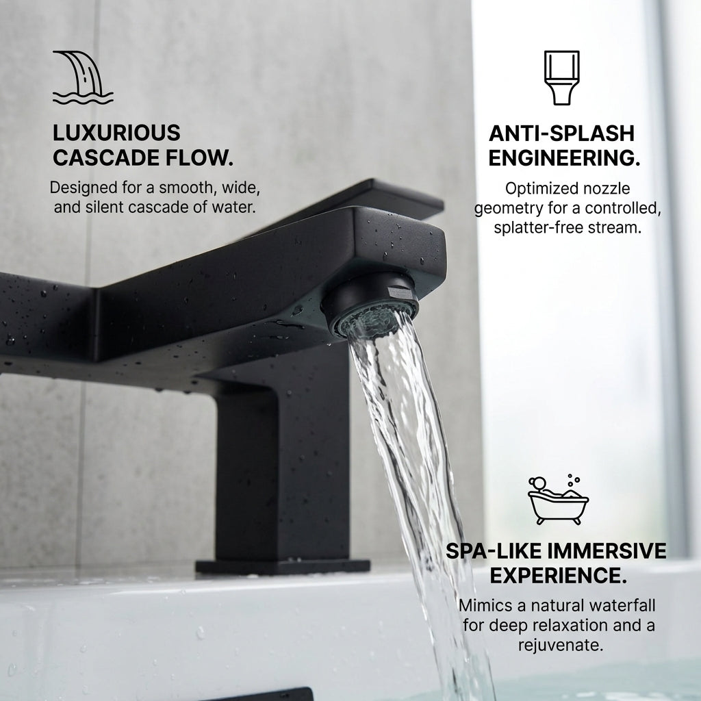 Verda Modern Bath Filler Tap – Black