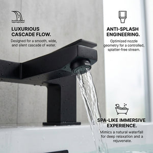 Verda Modern Bath Filler Tap – Black