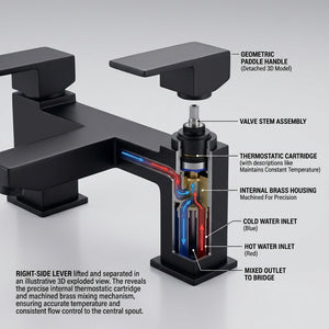 Verda Modern Bath Filler Tap – Black