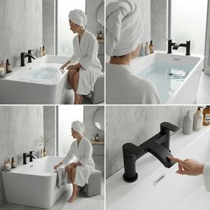 Capri Black Bath Filler Tap