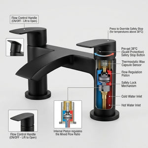 Capri Black Bath Filler Tap