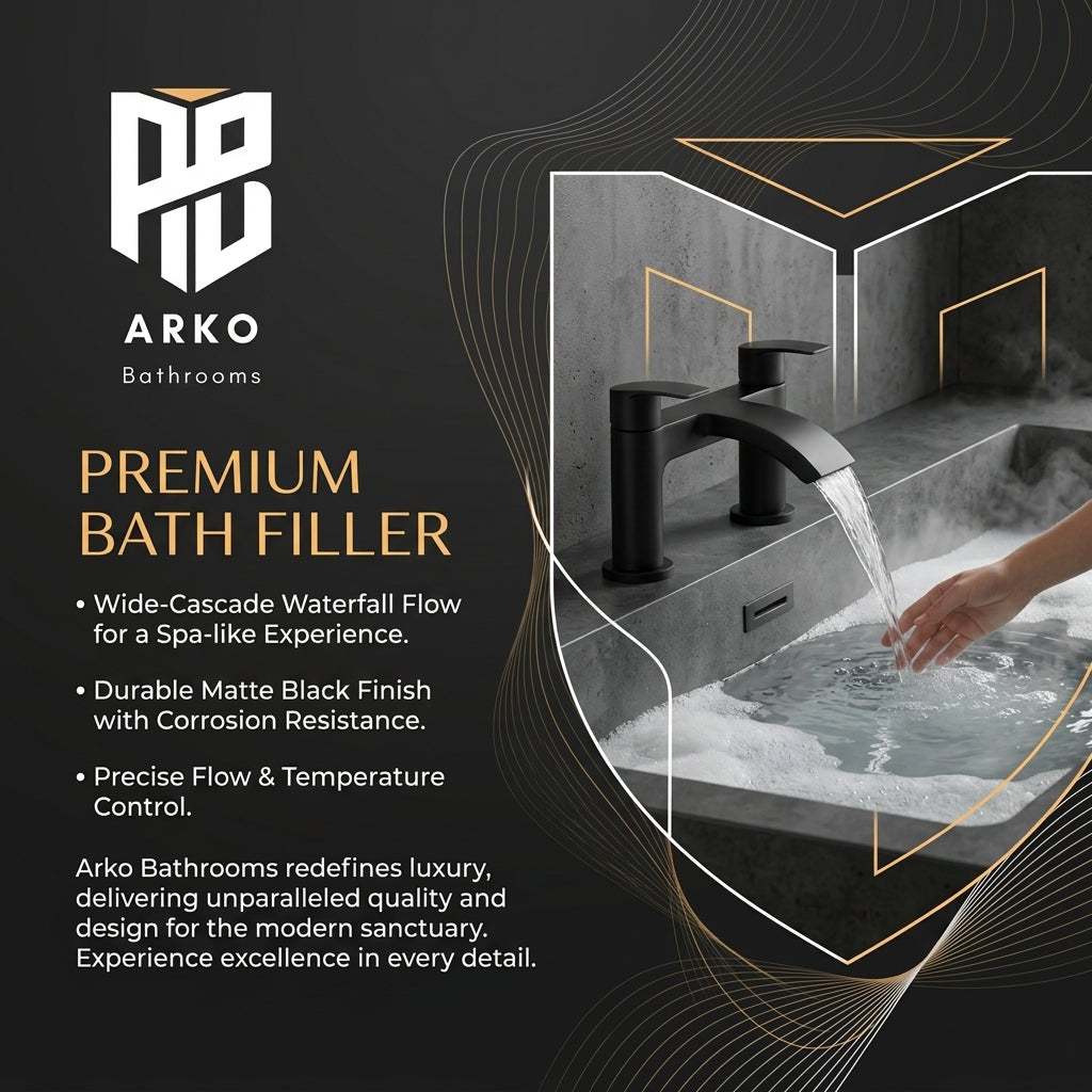 Capri Black Bath Filler Tap