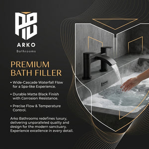 Capri Black Bath Filler Tap